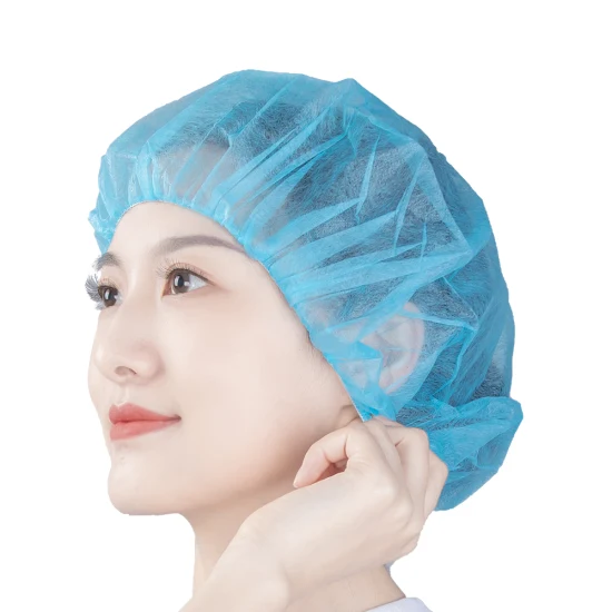 Gorro Bouffant desechable de red para el cabello de enfermera quirúrgica sanitaria para laboratorios